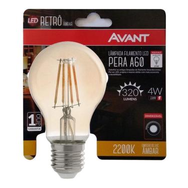 Imagem de Lampada Bulbo Retro A60 E27 Dimerizavel 4W 220V Avant