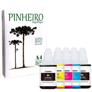 Imagem de Kit 5 Refil G-19X G1100/G3102 + Papel Sulfite Pinheiro 500 F