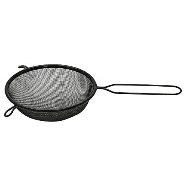 Imagem de Mimo Style Peneira 16cm Com Suporte Para Acomodação em Panelas e Travessas, Suporta Altas e Baixas Temperaturas, Inox Resistente e Flexível, Fácil Manuseio, Extremamente Simples de Limpar. Cor Preta
