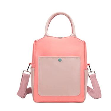 Imagem de Bestgift Bolsa isolante lancheira de alumínio espesso com alça de ombro transversal e alça de ombro transversal tamanho pequeno, Coral, 30*25*15cm, Transicional