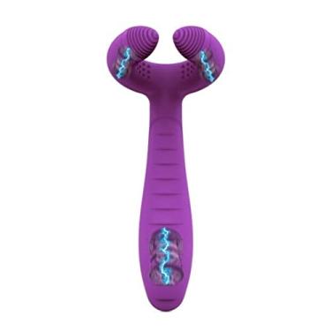 Imagem de Vibrador de Penetração Dupla Mamilo Estimulador Clitóris Estimulador Ponto G Brinquedo Sexual Feminino Zatla (Roxo)