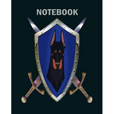 Imagem de Notebook: dobermann emblem with crossed swords - 50 sheets, 100 pages - 8 x 10 inches