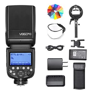 Imagem de Godox V860III-C Flash para câmera Canon Flash Speedlite com suporte Godox S2 7.2V/2600mAh Li-ion bateria, HSS 10 níveis de luz de modelagem LED para Canon (V860II-C atualizado)