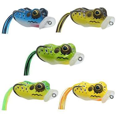 Imagem de Kit 5 Isca Artificial Pesca Frog Sapo Anti Enrosco + Estojo