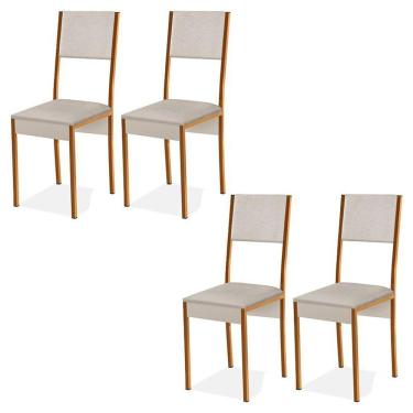 Imagem de Conjunto 4 Cadeiras Steel Estilo Industrial Pés em Aço