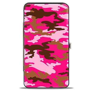 Imagem de Buckle-Down Buckle-Down Hinge feminina - Carteira rosa camuflada, multicolorida, 38 x 10 EUA, Multicor, 7" x 4"