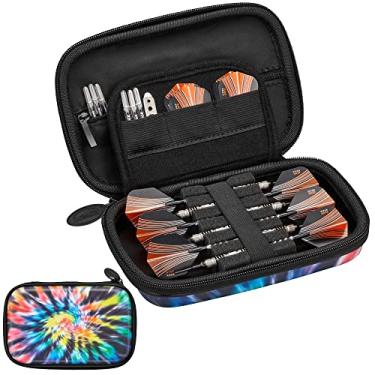 Imagem de Casemaster Sentinel 6 Dart Case, comporta acessórios extras, dicas, eixos e voos, compatível com ponta de aço e dardos de ponta macia, revestimento Tactech resistente a impactos e água, tie dye