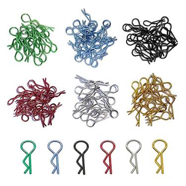 Imagem de 120Pcs RC Car Body Clip Pins Anodized Bent R Shell Clips for 1/10 1/12 Scale RC Car Parts Truck Buggy Crawler Short Course Body Shell Replacement