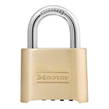 Imagem de Master Lock Cadeado de combinação de latão reiniciável 175D de 5 cm