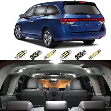 Imagem de 2011-2018 Honda Compatível Odyssey Premium Branco LED Interior Conjunto de luz/Kit (Personalizado Baixo Perfil) - 17 Peças (Map, Rear Dome, Vanity, Porta, porta-malas, Placa de Licença) 2012, 2013, 2014, 2015, 2016