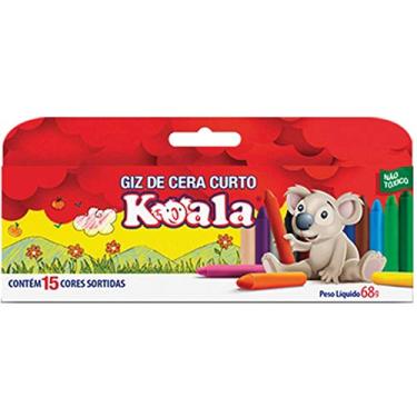 Imagem de Lapis De Cera Curto 15 Cores Koala - Pacote com 12 Delta, Multicor
