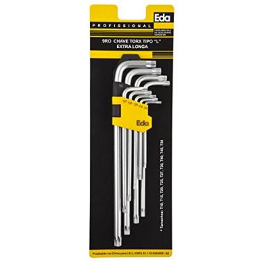 Imagem de EDA Chaves Torx Tipo L 9 Peças Extra Longas Eda