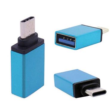 Imagem de Adaptador Usb C Tipo C Macho Para Usb 3.0 Fêmea Otg LE-5543 Lelong Mac Pc Celular Tablet Azul