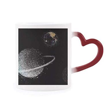 Imagem de Caneca branca sensível ao calor do universo Earth Nebulae vermelha muda de cor