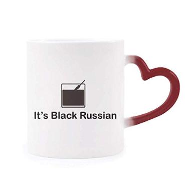 Imagem de Caneca preta russa sensível ao calor Coquetel Vermelho Mudança de Cor