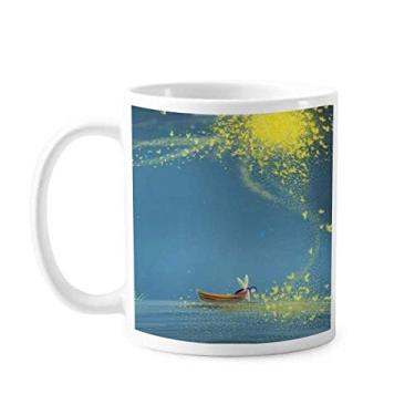 Imagem de Caneca de pintura de cerâmica com luz noturna silenciosa, barco, fada, fuying