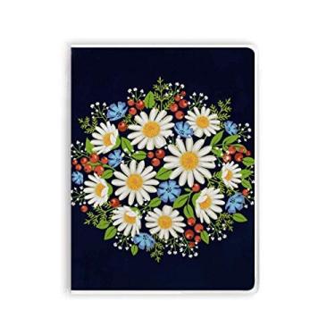 Imagem de Caderno de folhas brancas de crisântemo com flores de frutas, capa macia para diário