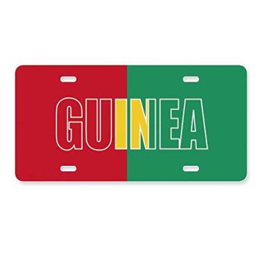 Imagem de DIYthinker Placa de carro com nome da bandeira da Guiné, acessório de aço inoxidável