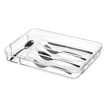 Imagem de Bandeja de gaveta iDesign para cozinha, banheiro, escritório, livre de BPA, 15,24 cm x 22,86 cm x 5,08 cm, organizador médio, Cutlery Tray - Expandable, 9.8" x 14.25" x 2", 1