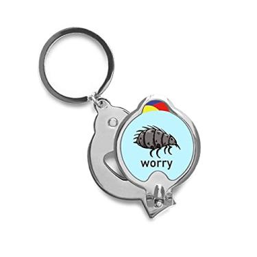 Imagem de Cortador de unha de aço inoxidável com desenho minimalista de insetos de pulgas