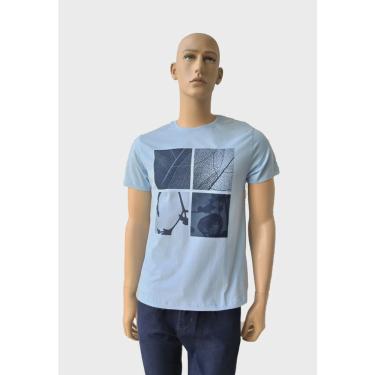 Imagem de Camiseta Aramis Estampa Folha Azul Claro