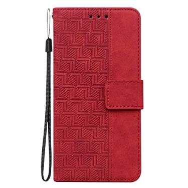 Imagem de Hee Hee Smile Capa de telefone para Samsung Galaxy Quantum2 carteira de couro com zíper capa flip capa de telefone alça de pulso vermelha