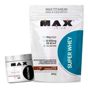 Imagem de Super Whey 900gr Refil chocolate + Creatina 300gr - Max Tita