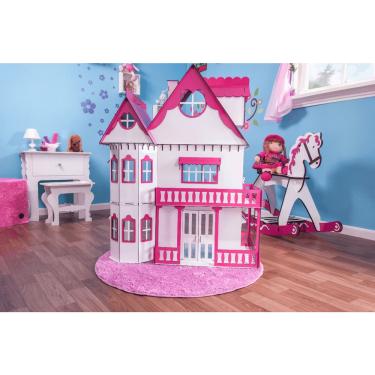 Casinha De Bonecas Barbie Adesivada Madeira Mdf Com Moveis em Promoção é no  Buscapé