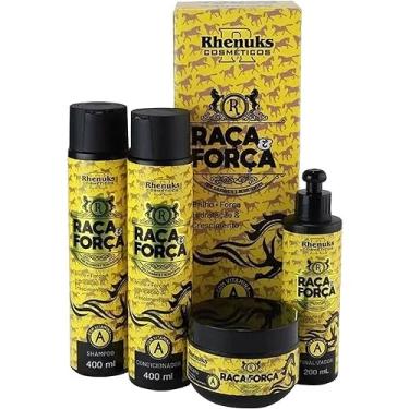 Imagem de Rhenuks Raça e Força - Kit Hidratação e Crescimento Vitamina A (4 Produtos)