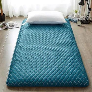 Imagem de Colchão de chão japonês, colchão futon japonês, colchão de acampamento dobrável e portátil Shikibuton, almofada de dormir portátil macia e dobrável, verde, 120 x 200 cm