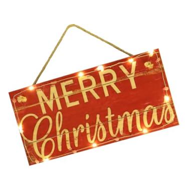Imagem de placa de madeira brilhante de natal enfeites de árvore de natal placa de porta feliz natal decorações de Natal decoração de casa decoração de lareira pingente de natal pendurado