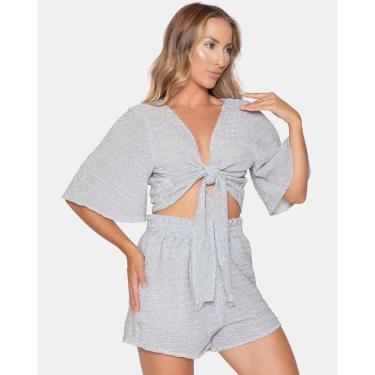 Imagem de Blusa Feminina Cropped com brilho lurex Le Julie-Feminino