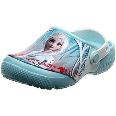 Imagem de Crocs Tamanco infantil unissex Fun Lab Disney Frozen 2, Azul gelo, 3 Little Kid