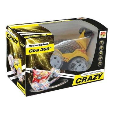 Imagem de Carro De Controle Remoto Crazy Recarregavel Amarelo - DmToys