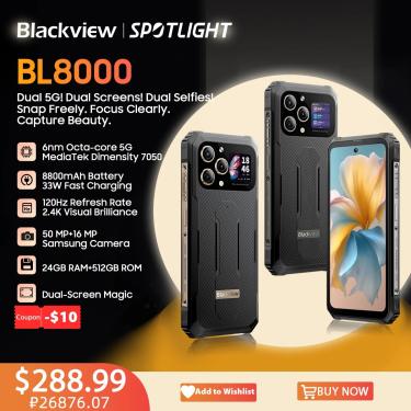 Imagem de Blackview-BL8000 5G Rugged Smartphone  Celular  6.78 "  2.4K FHD   Display 120Hz  24GB  512GB