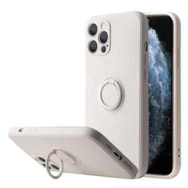 Imagem de Suporte de anel de dedo de silicone líquido Suporte magnético para iPhone 13 12 11 Pro Max Mini XR XS Max 7 8 Plus SE 2020 Capa de telefone, branco antigo, para iPhone 11 Pro