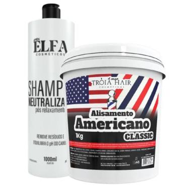 Imagem de Alisamento Americano Classic + Shampoo Neutralizante Elfa For Man Troi