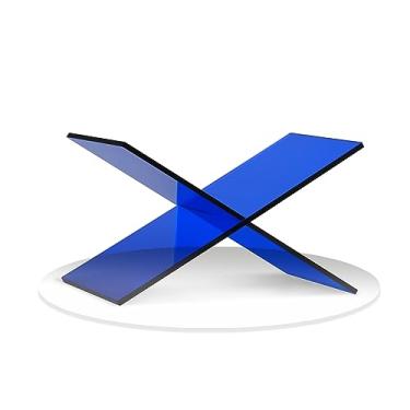 Imagem de LIZ QNNALY Suporte de livro de acrílico transparente, suporte de leitura aberto com peso de papel, perfeito para livros de receitas, revistas e exibição da Bíblia (azul)