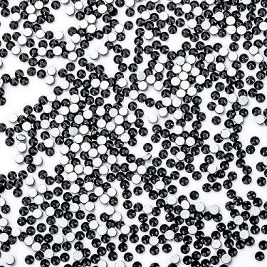 Imagem de Strass de cristal – Joias coloridas de fundo plano para artesanato, arte de unhas, roupas, sapatos, bolsas, decoração DIY, pedras redondas para tecido, acrílico, plástico, decoração – Strass pretos SS8 1440 peças