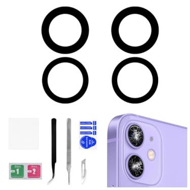 Imagem de Risidamoy 2 conjuntos de lentes de câmera traseira OEM para iPhone 12 com adesivo de substituição dupla face para iPhone 12 Mini lente de câmera traseira para iPhone12 com kit de reparo Pinças A2172
