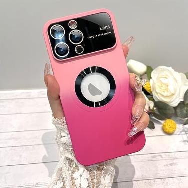 Imagem de Bonoma Capa magnética para iPhone 14 Pro Max com proteção total da câmera, [compatível com MagSafe] Capa fosca fina de silicone multicolorido macia anti-arranhões - rosa vermelho
