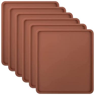Imagem de Aulock 6 peças de folhas de desidratador de alimentos de silicone com borda, compatíveis com bandejas Cosori de 30,5 x 28 cm, forro de bandeja antiaderente quadrado, tapetes de secagem reutilizáveis
