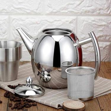 Imagem de Bule de chá de aço inoxidável com infusor, bule de chá com infusores para chaleira solta, bule de chá, chaleira para fogão 1,5 L/1 L (1000 ml)