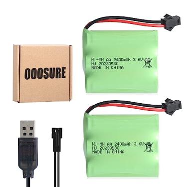 Imagem de HJ 2 peças 3,6V 2400mAh NI-MH 3xAA SM2P bateria com cabo de carregamento USB para algum tipo de brinquedo RC carro barco avião lanterna equipamento seguro máquina elétrica