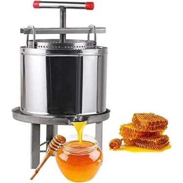 Imagem de Extrator manual de mel, prensa de frutas para vinho em aço inoxidável com alça em forma de T, prensa de mel para vinho, mel, suco, fabricação de óleo de pimenta