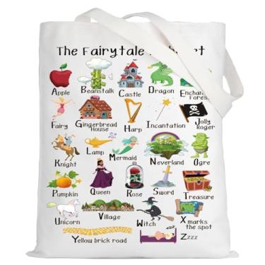 Imagem de LEVLO Sacola de conto de fadas princesa e vilões para fãs de bruxa presente princesa Belle & Ariel & Tiana e Aurora, Bolsa de conto de fadas, Large