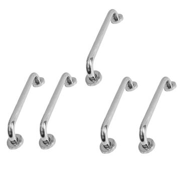 Imagem de Alça de Apoio Barra Inox 30cm Kit 5 Unidades Idoso Acessibilidade Deficiente Cadeirante Banheiro