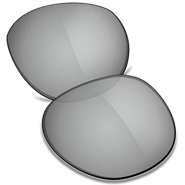 Imagem de TRUSHELL Lentes de reposição polarizadas para óculos de sol Oakley Latch Asian Fit OO9349 Espelhado prateado - Polarizado