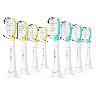 Imagem de FutulkyUS Cabeças de substituição de escova de dentes infantis para Philips Sonicare: Cabeça de escova elétrica padrão para crianças com mais de 7 anos, branca, pacote com 8