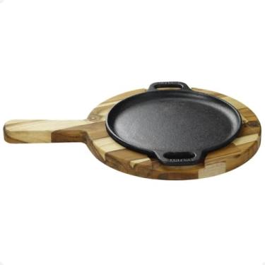 Imagem de Chapa de Ferro Redonda e Suporte de Madeira - Santana